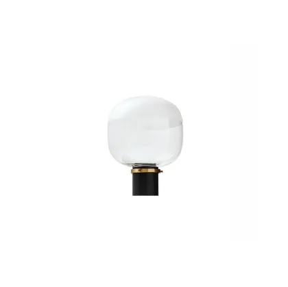 Lampada da tavolo con diffusore in vetro trasparente e satinato e base in metallo finitura Nero e Oro Ghost Tavolo di Midj