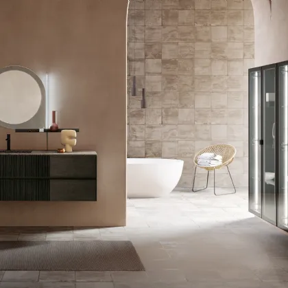 Mobile da Bagno sospeso in Rovere Tulle Cannettato 02 di Archeda