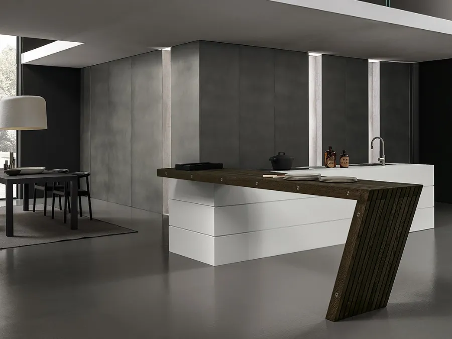 Cucina Design con isola Blade 01 di Modulnova